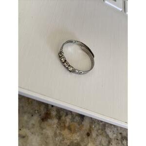 Cleinman and Sons Womens Vintage 1950s Adjustable Silver Ring 4 Stones